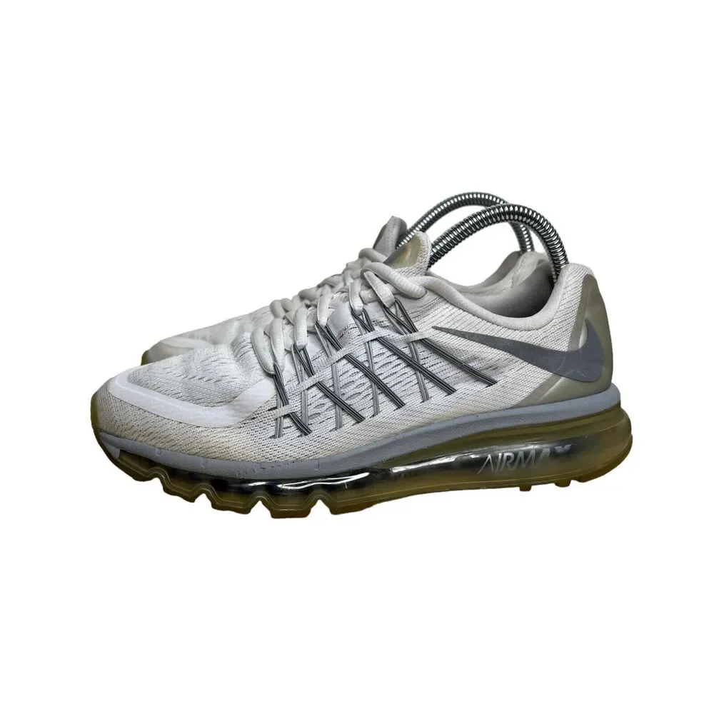 Nike Air Max 2015 Flyknit Racer Running Sneakers White Silver 705457 6.5Y, W8